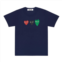 Comme Des Garcon navy triple heart t-shirt