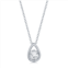 Simona sterling silver pearshaped necklace w/round april birthstone gem - white topaz