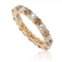 Suzy Levian brown & white cubic zirconia in rose sterling silver eternity band
