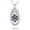 Non Branded lb exclusive 14k white gold 0.22ct diamond and sapphire necklace pd4-15491wsa