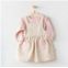 Andy Wawa beige leaf pinafore dress outfit