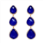 Liv Oliver 18k gold multi sapphire pear embelished drop earrings