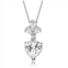 Genevive sterling silver clear cubic zirconia accent heart shaped pendant necklace