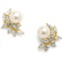 Liv Oliver 18k multi shape cz & pearl fancy earrings