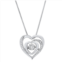 MAX + STONE dancing diamond heartbeats heart pendant necklace in 925 sterling silver (1/8 ct.tw.), 18