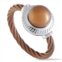 Charriol pearl stainless steel and bronze pvd brown pearl round cable ring