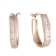Non Branded lb exclusive 14k rose gold .25 carat vs1 g color diamond oval hoop huggies earrings