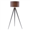 Teamson home tripod floor lamp drum shade wooden black/gray romanza vn-l00007g