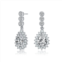 Genevive sterling silver cubic zirconia halo drop earrings