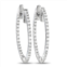 Non Branded lb exclusive 14k white gold 0.55ct diamond inside-out hoop earrings