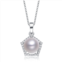 Genevive sterling silver cubic zirconia pearl necklace