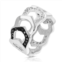 Vir Jewels 3/4 cttw black and white diamond ring .925 sterling silver with rhodium