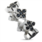 King Baby silver and black cubic zirconia mb cross ring