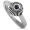 King Baby silver and blue sapphire ribbed sphere ring