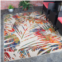 Superior modern abstract botanical leaves polypropylene indoor/outdoor area rug