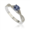 Suzy Levian sterling silver sapphire (0.70cttw)& diamond accent crossover twist ring