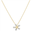 Adornia floral pearl pendant necklace gold