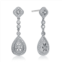 Genevive sterling silver cubic zirconia pear dangle earrings