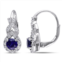 Mimi & Max 1 7/8 ct tgw created blue and white sapphire twist leverback earrings in sterling silver