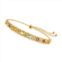 Canaria Fine Jewelry canaria multi-gemstone byzantine bolo bracelet in 10kt yellow gold