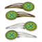 Carolines Treasures cj1059-xhcs4 letter x chevron green & gold barrettes hair clips, set of 4