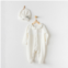 Andy Wawa white collared bow babysuit & hat
