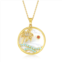 Ross-Simons mother-of-pearl and 1.75- swiss blue topaz paradise pendant necklace in 18kt gold over sterling