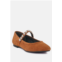 Rag & Co assisi tan fine suede mary jane ballet flats