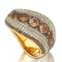 Suzy Levian golden sterling silver chocolate cubic zirconia ring