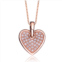 Genevive rose gold overlay cubic zirconia pave heart necklace