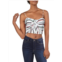 Lucca womens striped tie front crop top
