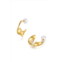 Classicharms golden chunky wave hoop earrings