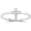 Pompeii3 diamond cross ring 1/6 cttw 10k white gold