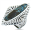 King Baby concho silver and spotted turquoise ring
