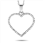 Non Branded lb exclusive 14k white gold 0.15 ct diamond heart pendant necklace