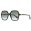 Gucci womens square sunglasses gg1072s 001 black/gold 56mm