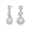 Genevive sterling silver cubic zirconia halo three tier drop earrings