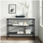 Crosley furniture madeleine console table, steel with faux marble top