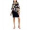 Connected Plus Size Floral-Print Cape-Sleeve Dress