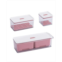 Lille Home Stackable Produce Savers Organizer Bins Set of 3 Pink