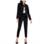 Tahari ASL Womens Stand Collar Button-Front Pantsuit