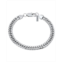 Hickey Freeman Stainless Steel Wide Flattened Curb Chain Bracelet