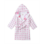 Malabar Baby GOTS Certified Organic Cotton Muslin Hooded Reversible Bath Robe For Infant Enchanted Garden (Size 6-12M) Girls