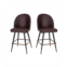 MERRICK LANE Teague Set Of 2 Modern Armless Counter Stools With Contoured Backs Steel Frames And Integrated Footrests