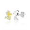 Peanuts Silver Plated Snoopy and Woodstock Mismatch Stud Earrings