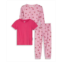 Max & Olivia Baby Girls Pants Long Sleeve T-shirt and Short Sleeve T-shirt Snug Fit Pajama Set 3 Piece
