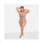 Rebdolls Plus Size Amara Drawstring Cut Out Swimsuit - Taupe