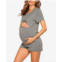 Savi Mom Womens Lima Short Sleeve Maternity Pajama Set 2 Piece
