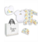Rock-A-Bye Baby Boutique Baby Boys and Girls Colorful Zoo Layette Gift in Mesh Bag 5 Piece Set