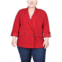 NY Collection Plus Size Long Sleeve Double Breasted Crepe Blazer